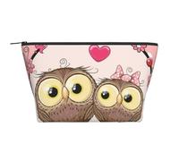Deux hiboux Mignons de Dessin animé, Trousse de Toilette Trousse de Maquillage Sac à cosmétiques Trousse de Toilette de Voyage Portable