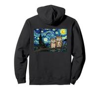 Deux hiboux sur Une Branche d'arbre Nuit étoilée Van Gogh Ciel scène Sweat à Capuche