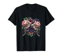 Deux inséparables avec pivoines Roses T-Shirt