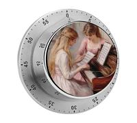 Deux Jeunes Filles au Piano, 1892. Minuteur de Cuisine à Compte à rebours de 60 Minutes pour la Maison et Les études.