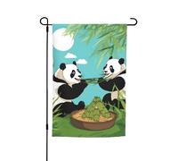 Deux jolis grands pandas pour décoration de jardin - Design durable et élégant pour toutes les saisons - Convient pour les terrasses, balcons, pelouses
