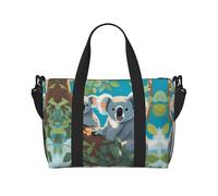 Deux koalas heureux sac à main à bandoulière sac à main décontracté adapté pour le travail, les voyages, le fitness, le tourisme, sac de rangement à fermeture éclair pour femme