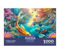 Deux Koi Face l'un à l'autre dans Un étang Puzzle De 1000 Pièces Koi coloré Excellent Cadeau pour Personnes Âgées, Seniors, Adultes Et Enfants 52x38cm/1000pcs