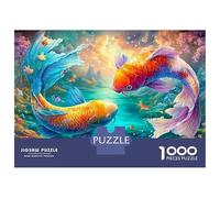 Deux Koi Vivants dans Un Flux Magique Puzzle De 1000 Pièces Poissons Koi Jouet Éducatif pour Enfants Et Adultes 70x50cm/1000pcs