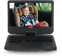 Deux lecteurs DVD portables de 10 pouces avec batterie rechargeable,deux casques et deux supports de montage pour la voiture Lenco DVP-1046BK Noir
