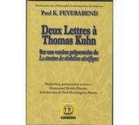 Deux lettres à Thomas Kuhn Paul Feyerabend (Auteur)