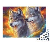 Deux Loups dans l'espace Puzzle 1000 Pièces - Famille & Ados, Jeu Stimulant, Pièces Épaisses, Packaging Premium, 38x26cm/1000pcs