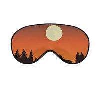 Deux loups hurlent à la pleine lune Masque pour les yeux endormi avec sangle réglable pour les yeux bandés pour les voyages en avion