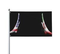 Deux Mains, L'Une Représentant Les États-Unis Et L'Autre L'Iran, Faisant Le Geste D'Arrêt. Drapeaux Décoratif Garden Flag Couleurs Vives Drapeau De Jardin Pour Extérieur Cour Mur 90X150Cm