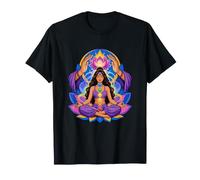 Deux Mains Reiki entourant Un Lotus et Une Couleur éclatants T-Shirt