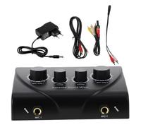 Deux Microphones Mixeur Karaoké Professionnel, Noir Ac220v | Entrées Rca, Bouton Tone et Prise Eu, pour Podcasting, Enceintes et Usage Ktv, Lot de 1 Set de Set de Set