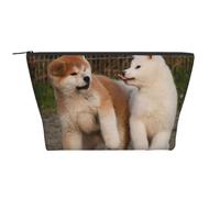 Deux Mignons Chiens Akita, Trousse de Toilette Trousse de Maquillage Sac à cosmétiques Trousse de Toilette de Voyage Portable