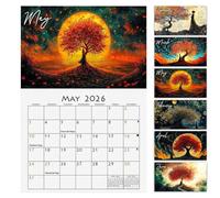 Deux Mille Vingt-Six Calendrier Mural 12 Mois,Calendrier Mural 2026 Planificateur Mensuel | Agenda Décoratif de Gestion du Temps pour Bureau École Salle de Réunion Maison Salle de Classe - Liste De Tâ