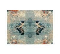 Deux oiseaux bleus sont à la surface du lac Puzzle en bois de 500 pièces pour adultes - Puzzle stimulant pour jeu de taille 38,1 x 51,8 cm