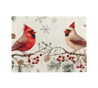 Deux oiseaux se regardent sur une branche Puzzle en bois de 500 pièces pour adultes Puzzle difficile pour taille de jeu 38,1 x 50,1 cm