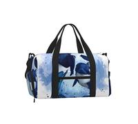 Deux orques à l'aquarelle,Sac de Sport bandoulière à Main, Sac de Voyage Grande capacité pour Femmes et Hommes