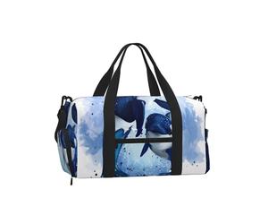 Deux orques à l'aquarelle,Sac de Sport bandoulière à Main, Sac de Voyage Grande capacité pour Femmes et Hommes