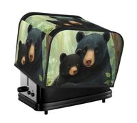 Deux ours noirs s'embrassent mutuellement pour grille-pain four à pain résistant à la poussière, résistant à la chaleur, universel, s'adapte à la plupart des grille-pain standard 4 tranches avec