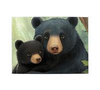 Deux ours noirs s'embrassent mutuellement - Puzzle en bois de 500 pièces pour adultes - Puzzle stimulant pour jeu de taille 38,1 x 51,8 cm