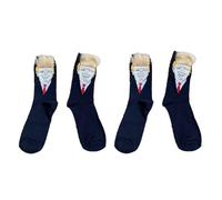 Deux paires de chaussettes en forme de cheveux dorés Trump, chaussettes en coton moyennes et longues pour homme, chaussettes bizarres