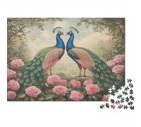 Deux paons 1000pcs (75x50cm) Puzzles Adaptés Aux Adultes Et Aux Personnes Âgées De 14 Ans Et Plus