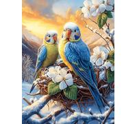 Deux perroquets dans Un nid avec des Fleurs de Cerisier Puzzles 500 Pièces pour Adultes Educa Difficile Challenge Artistique Relaxation Art Décoration Intérieure Famille 500 PCS