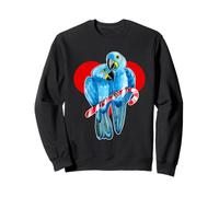 Deux perroquets en Jacinthe aras perchés sur Canne à Sucre Sweatshirt