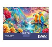 Deux perroquets par Rainbow Waterfall Puzzle De 1000 Pièces Perroquet coloré Carton Recyclé Premium, Défiant 70x50cm/1000pcs