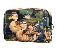 Deux petits canards indiens pour femmes, trousse de toilette de voyage, grande pochette de maquillage pratique avec fermeture éclair, multicolore, 18.5x7.5x13cm/7.3x3x5.1in, Trousse de toilette
