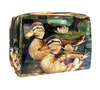 Deux petits canards indiens pour femmes, trousse de toilette de voyage, grande pochette de maquillage en PVC pratique avec fermeture éclair, multicolore, 18.5x7.5x13cm/7.3x3x5.1in, Trousse de toilette