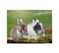 Deux Petits Lapins Mignons, Puzzle de 500 pièces pour Adultes - Puzzle en Bois pour Adultes et Personnes âgées