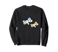 Deux Petits Papillons Bleus et Oranges à Pois printaniers Sweatshirt