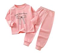 Deux pièces Costume de Pyjamas pour Filles,Ensemble Pyjama Unisexe Joli vêtement Nuit imprimé lot 2 Classique vêtements Doux et Respirant Petites Filles garçons