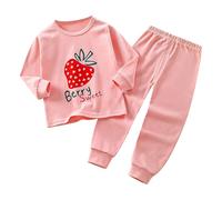 Deux pièces Costume de Pyjamas pour Filles,Ensemble Pyjama Unisexe Joli vêtement Nuit imprimé lot 2 Classique vêtements Doux et Respirant Petites Filles garçons