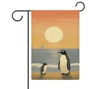 Deux pingouins drapeaux de jardin 30,5 x 45,7 cm double face drapeau extérieur drapeau d'été drapeau floral bienvenue drapeaux de jardin saisonniers décorations de vacances