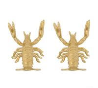Deux poignées de porte en laiton massif avec motif de homard artistique, créées pour plus de fonctionnalité et d'attrait visuel dans les portes (A)