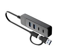 Deux ports d'extension USB 2.0 de type C et USB 3.0, transfert de données 5 Gbit/s pour connexion simultanée de périphériques, concentrateurs USB à vitesse rapide pour ordinateur portable