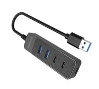 Deux ports d'extension USB 2.0 de type C et USB 3.0, transfert de données 5 Gbit/s pour connexion simultanée de périphériques, adaptateurs de concentrateurs USB C à plusieurs ports