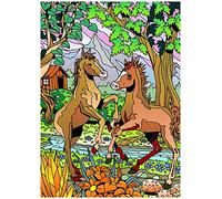 Deux POULAINS - Tableau A COLORIER