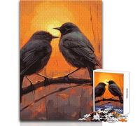 Deux Puzzles de Corbeaux Noirs pour Adolescents, 1000 pièces, Jeu éducatif de Concentration, idée Cadeau Originale et touchante, Format 50x75cm