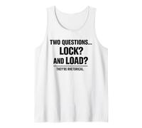 Deux Questions Lock and Load Rhetorical Super Soldat Humour Débardeur