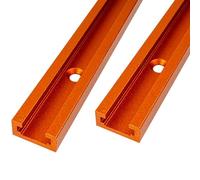 Deux rails de guidage en aluminium, rainure de type 122CMT, adaptés au travail du bois, avec vis autotaraudeuses et trous de montage pré-percés(Orange,40cm)