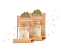 Deux remplisseurs de souhaits - Véritable pissenlit dans un verre - Durable - Idée cadeau parfaite pour toutes les occasions - Cadeau d'anniversaire, mariage, fête des mères, Pâques, etc.