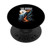 Deux Roues Une Mission Cycliste Aventure PopSockets PopGrip Adhésif