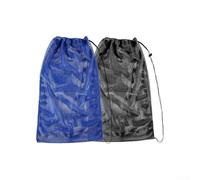 Deux sacs en maille de grande capacité pour la plage, la natation, la plongée avec tuba et l'équipement de plongée avec nylon respirant, cordon de serrage et bretelles réglables pour un transport