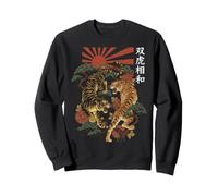 Deux Tigres Japonais Esthétique Zen Sweatshirt