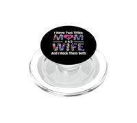 Deux titres Floral Heart Baby Footprints Proud Wife PopSockets PopGrip pour MagSafe