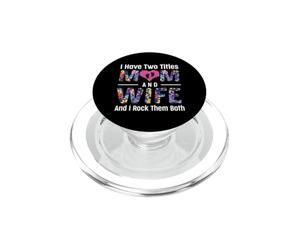 Deux titres Floral Heart Baby Footprints Proud Wife PopSockets PopGrip pour MagSafe