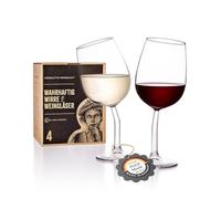 Deux46 Vi(n)oletta Wankelmut Set de Verres à Vin Courbes (4 Pièces) - Verre à Vin Drôle Fait Main en Allemagne - Verres à Vin Drôles COMME Cadeaux de Vin pour Femmes & Hommes…