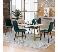 Deuxième génération épaissie couleur accueillante 117cm table à manger avec 4 chaises, table à manger rectangulaire cuisine